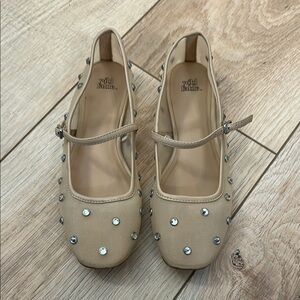 Target Wild Fable Beige Mary Jane Flats with Silver Accents 6